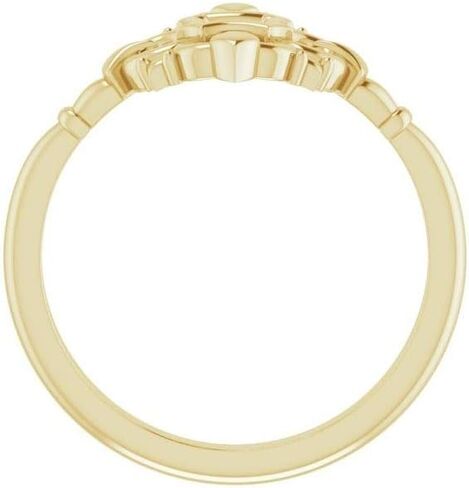 Solid 14k Yellow Gold Vintage-Inspired Ring Band (Width = 10.5mm) in Saudi Arabia