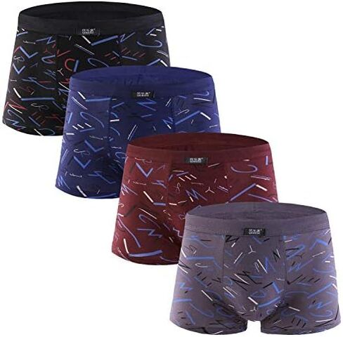 youlehe Men's Underwear Soft Bamboo Rayon Boxer Briefs Stretch Trunks Pack in Saudi Arabia