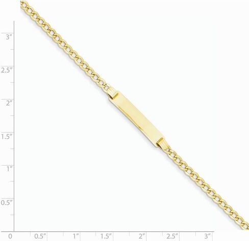 14k Yellow Gold ID Bracelet Engravable Identification Name Bar Tag - with Secure Lobster Lock Clasp 7" (Width = 5mm) in Saudi Arabia