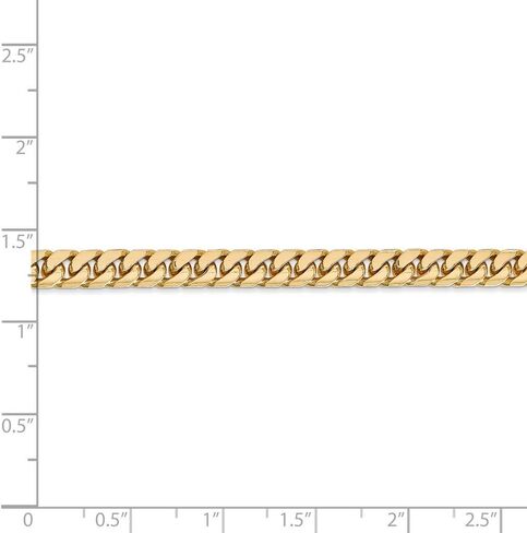 14k Yellow Gold 5mm Solid Miami Cuban Curb Chain Necklace - with Secure Lobster Lock Clasp in Saudi Arabia