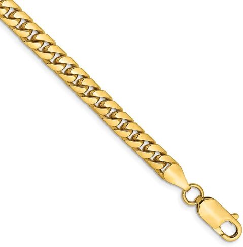 14k Yellow Gold 5mm Solid Miami Cuban Curb Chain Necklace - with Secure Lobster Lock Clasp in Saudi Arabia