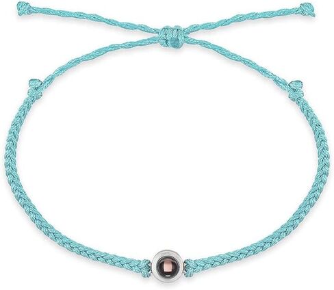 ZLHZW Custom Photo Bracelets for Women Men Personalized Projection Picture Circle Charm Gifts for Couples Customized Halloween Birthday Anniversary Memorial Gifts for Him Her Adjustable String Knot in Saudi Arabia