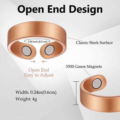 Feraco Men's Copper Magnetic Bracelet Elegant 99.99% Solid Copper Bracelets with Double-Row Strong Magnets,Magnetic Jewelry (Copper) in Saudi Arabia