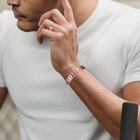 Feraco Men's Copper Magnetic Bracelet Elegant 99.99% Solid Copper Bracelets with Double-Row Strong Magnets,Magnetic Jewelry (Copper) in Saudi Arabia