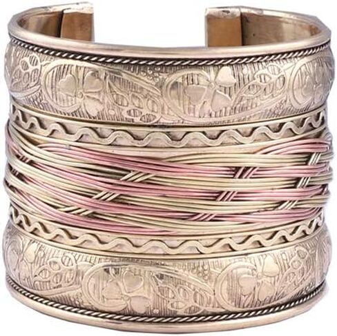Tibetan Copper Bracelets Magnetic India Pattern Women's Men's Spiritual Yoga Jewelry in Saudi Arabia