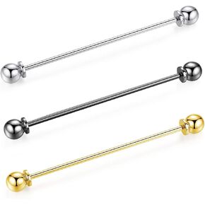 HONEY BEAR Mens Shirt Collar Bar Pin Clips Clasp Set Business Gift 65mm in Saudi Arabia