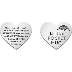 Pocket Hug Token Always Remember You are Braver Than You Believe Token Inspiration Gift Long Distance Relationship Gift