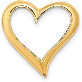 Solid 14k Yellow Gold 2-D Large Floating Heart Slide Pendant Charm - 19mm x 18mm in Saudi Arabia
