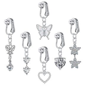 Longita Fake Belly Ring Clip on Belly Button Rings Fake Belly Piercing Belly Button Fake Earrings Fake Belly Button Piercing in Saudi Arabia