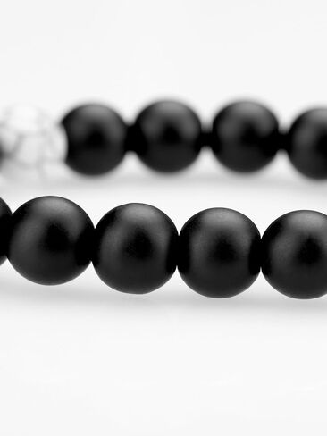 BBTO Howlite Bracelet Black Matte Agate Bracelet Couples Bracelet Distance Bracelet Energy Beads Bracelet for Valentine's Day Present in Kuwait