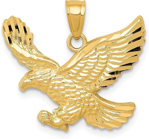 14k Diamond-cut Eagle Pendant, 14k Yellow Gold in Saudi Arabia