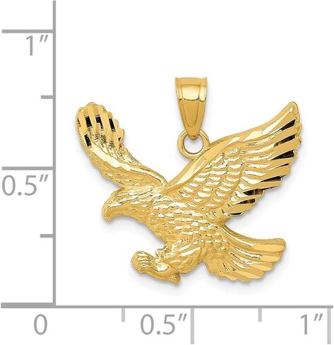 14k Diamond-cut Eagle Pendant, 14k Yellow Gold in Saudi Arabia