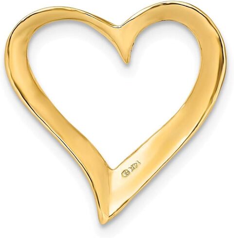 Solid 14k Yellow Gold 2-D Large Floating Heart Slide Pendant Charm - 19mm x 18mm in Saudi Arabia