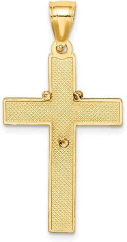 Solid 14k Yellow Gold Two Toned Cross Rosary Pendant Charm in Saudi Arabia