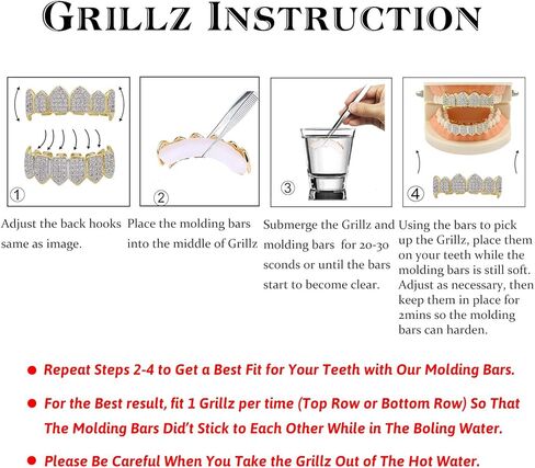 TOPGRILLZ 14K Gold Plated Iced Out CZ Top and Bottom Vampire Fangs Werewolf Grillz for Your Teeth Hip Hop Halloween Accessory in Saudi Arabia