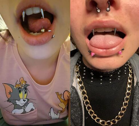 MODRSA مبتسم ثقب المجوهرات الأنياب مبتسم مجوهرات مصاص دماء الأسنان مصاص دماء مبتسم الأنياب الكلاب الأسنان مبتسم ثقب النمر الأسنان مسمار لحزب الهالوين زي in Kuwait