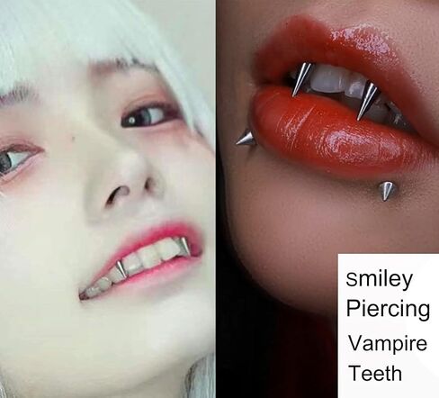 MODRSA مبتسم ثقب المجوهرات الأنياب مبتسم مجوهرات مصاص دماء الأسنان مصاص دماء مبتسم الأنياب الكلاب الأسنان مبتسم ثقب النمر الأسنان مسمار لحزب الهالوين زي in Kuwait