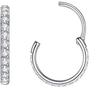 LOVEBODYJEWELRY 316L Surgical Steel Seamless Nose Ring Cartilage Hoop Silver/Gold/Rose Gold/Black 16G 18G 20G 6mm-12mm CZ Paved Helix Rook Tragus Lobe Body Pierecing Jewelry Segment Clicker Lip Rings Rook Earrings in Saudi Arabia
