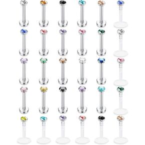 Jstyle 20-30 قطعة 16 جرام للأمام هيليكس غضروف Tragus أقراط داخلية مترابطة الشفاه مونرو حلقة الحديد الجسم ثقب المجوهرات in Kuwait