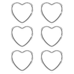vcmart Daith Rook Snug Tragus Piercing Earrings Stainless Steel 20G Heart-Shaped Ear Cartilage Ring Body Jewelry 3/8"(10mm) 5/16"(8mm)
