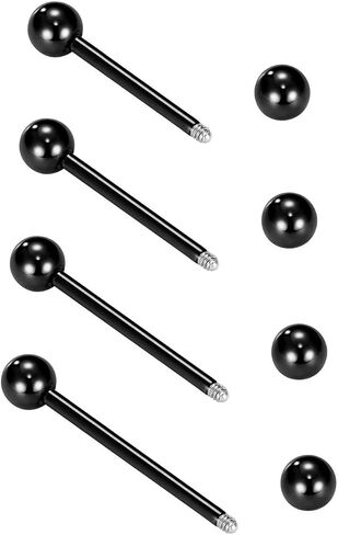 vcmart Nipple Rings Tongue Rings Stainless Steel 14G Straight Barbells Piercing Jewelry 12mm,14mm,16mm,18mm in Kuwait