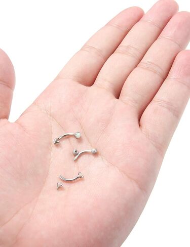 Jenxnjsjo Rook Piercing Jewelry حلقات الحواجب أقراط Rook الحاجب ثقب المجوهرات العمودي Labret الشفاه مجوهرات منحني الحديد الحاجب ثقب الحاجب الدائري Rook الحاجب مجوهرات منحني الحديد 16 جرام in Kuwait