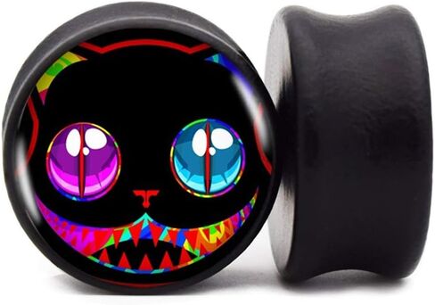 FLYUN 2Pcs Black Wood Gauges for Ears 8-25mm Saddle Ear Gauge Plugs Stretcher Expander Piercings Jewelry in Kuwait