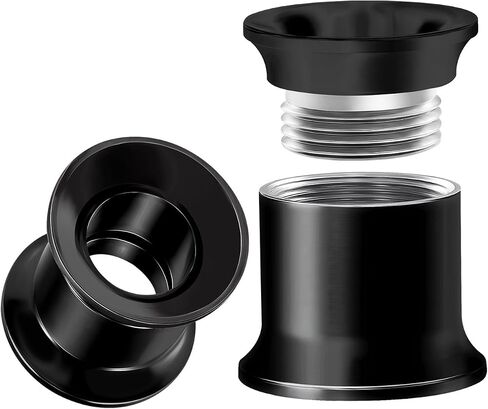 Pair of Internally Threaded Surgical Steel Black Double Flared Piercing Jewelry Stretcher Ear Plug Earring Lobe Tunnel in Kuwait