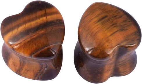 Oyaface 8 PCS Natural Stone Ear Plugs Set Piercing Gauges Black Pink Blue White in Saudi Arabia