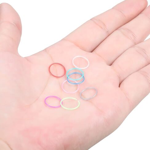 Oveta 8-32PCS 16G/20G Nose Rings Hoop Retainer Colorful Clear Bioflex Acrylic Septum Rings Cartilage Tragus Earrings Piercing Retainer Seamless Ring Hoop 5/16'' or 3/8'' in Saudi Arabia