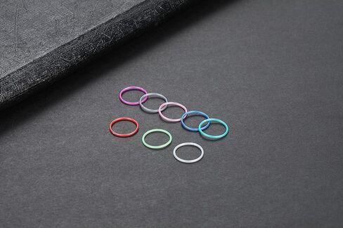 Oveta 8-32PCS 16G/20G Nose Rings Hoop Retainer Colorful Clear Bioflex Acrylic Septum Rings Cartilage Tragus Earrings Piercing Retainer Seamless Ring Hoop 5/16'' or 3/8'' in Saudi Arabia