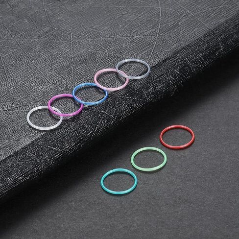 Oveta 8-32PCS 16G/20G Nose Rings Hoop Retainer Colorful Clear Bioflex Acrylic Septum Rings Cartilage Tragus Earrings Piercing Retainer Seamless Ring Hoop 5/16'' or 3/8'' in Saudi Arabia