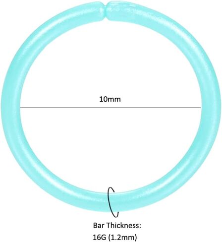 Oveta 8-32PCS 16G/20G Nose Rings Hoop Retainer Colorful Clear Bioflex Acrylic Septum Rings Cartilage Tragus Earrings Piercing Retainer Seamless Ring Hoop 5/16'' or 3/8'' in Saudi Arabia