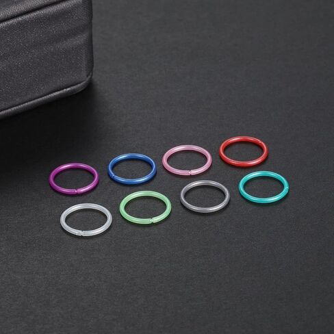 Oveta 8-32PCS 16G/20G Nose Rings Hoop Retainer Colorful Clear Bioflex Acrylic Septum Rings Cartilage Tragus Earrings Piercing Retainer Seamless Ring Hoop 5/16'' or 3/8'' in Saudi Arabia