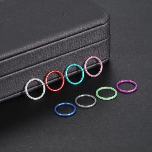 Oveta 8-32PCS 16G/20G Nose Rings Hoop Retainer Colorful Clear Bioflex Acrylic Septum Rings Cartilage Tragus Earrings Piercing Retainer Seamless Ring Hoop 5/16'' or 3/8'' in Saudi Arabia