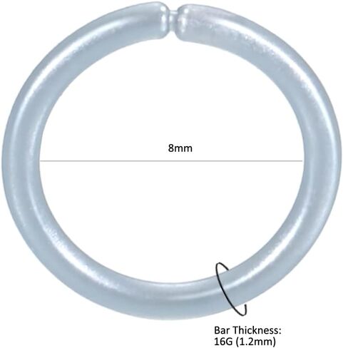 Oveta 8-32PCS 16G/20G Nose Rings Hoop Retainer Colorful Clear Bioflex Acrylic Septum Rings Cartilage Tragus Earrings Piercing Retainer Seamless Ring Hoop 5/16'' or 3/8'' in Kuwait