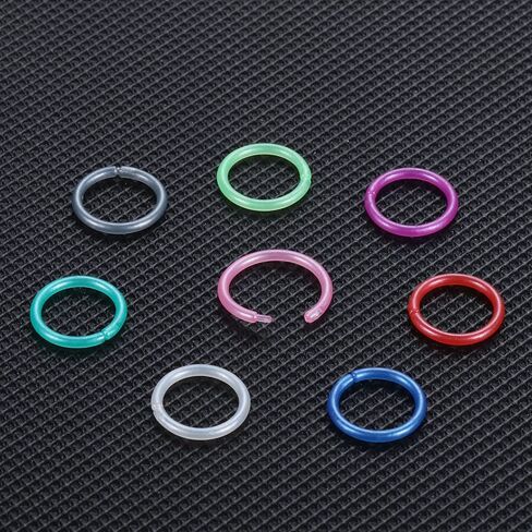 Oveta 8-32PCS 16G/20G Nose Rings Hoop Retainer Colorful Clear Bioflex Acrylic Septum Rings Cartilage Tragus Earrings Piercing Retainer Seamless Ring Hoop 5/16'' or 3/8'' in Kuwait