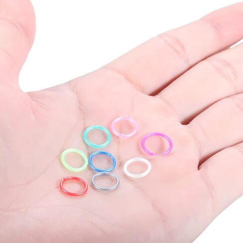 Oveta 8-32PCS 16G/20G Nose Rings Hoop Retainer Colorful Clear Bioflex Acrylic Septum Rings Cartilage Tragus Earrings Piercing Retainer Seamless Ring Hoop 5/16'' or 3/8'' in Kuwait