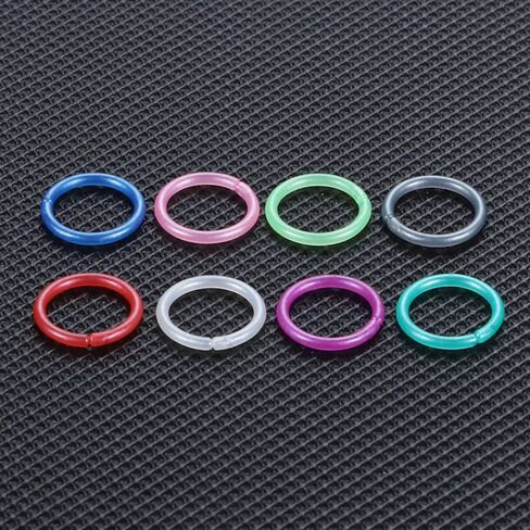 Oveta 8-32PCS 16G/20G Nose Rings Hoop Retainer Colorful Clear Bioflex Acrylic Septum Rings Cartilage Tragus Earrings Piercing Retainer Seamless Ring Hoop 5/16'' or 3/8'' in Kuwait