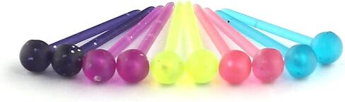Ruifan Ball Flat Flexible Bioplast PVC Plastic Blank Ear Nose Pin Bone Stud Nickel Free Earrings Piercing Retainers 20G in Saudi Arabia
