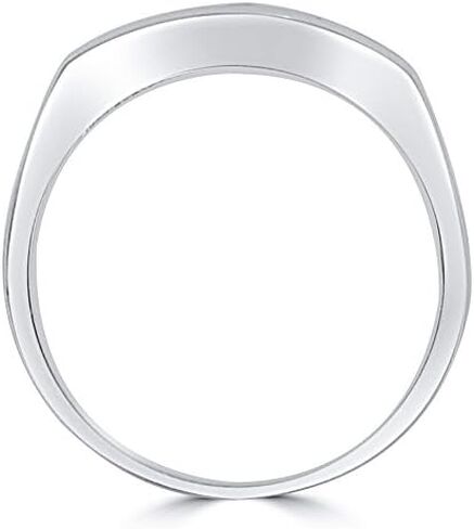 Madina Jewelry 0.50 ct Men's Round Cut Diamond Wedding Band in 14 kt White Gold in Saudi Arabia