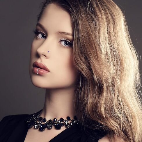 حلقات الأنف من ONESING للنساء، مجوهرات ثقب الأنف، حلقات الأنف الفضية، 20 جرام، حلقات الأنف الجراحية، حلقات الأنف، حلقات الأنف على شكل حرف L، مسمار من الفولاذ المقاوم للصدأ، ثقب الأنف للنساء والرجال in Kuwait