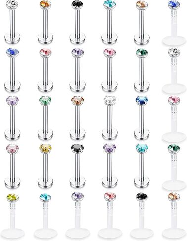 Jstyle 20-30 قطعة 16 جرام للأمام هيليكس غضروف Tragus أقراط داخلية مترابطة الشفاه مونرو حلقة الحديد الجسم ثقب المجوهرات in Saudi Arabia