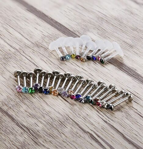 Jstyle 20-30 قطعة 16 جرام للأمام هيليكس غضروف Tragus أقراط داخلية مترابطة الشفاه مونرو حلقة الحديد الجسم ثقب المجوهرات in Saudi Arabia