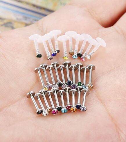 Jstyle 20-30 قطعة 16 جرام للأمام هيليكس غضروف Tragus أقراط داخلية مترابطة الشفاه مونرو حلقة الحديد الجسم ثقب المجوهرات in Saudi Arabia