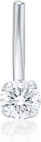 0.01 to 0.07 Carat Lab Grown Diamond L-Shaped Nose Ring in 14k White or Yellow Gold (D-E, VVS1-VVS2 to I2-I3, cttw) 20 Gauge Nose Ring 1.3 to 2.7 mm by Lavari Jewelers in Saudi Arabia