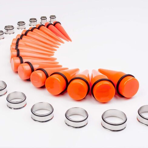 CABBE KALLO 32 PCS 00G - 24mm Ear Taper Kit Gauge Stretching Kit Stainless steel Tapers Tunnels Plugs Piercing Jewelry in Saudi Arabia