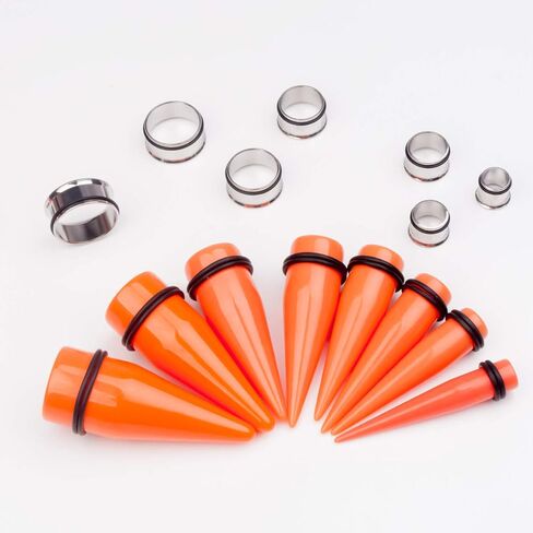 CABBE KALLO 32 PCS 00G - 24mm Ear Taper Kit Gauge Stretching Kit Stainless steel Tapers Tunnels Plugs Piercing Jewelry in Saudi Arabia