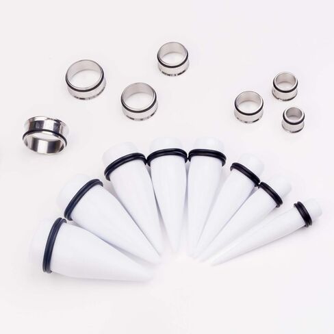 CABBE KALLO 32 PCS 00G - 24mm Ear Taper Kit Gauge Stretching Kit Stainless steel Tapers Tunnels Plugs Piercing Jewelry in Saudi Arabia