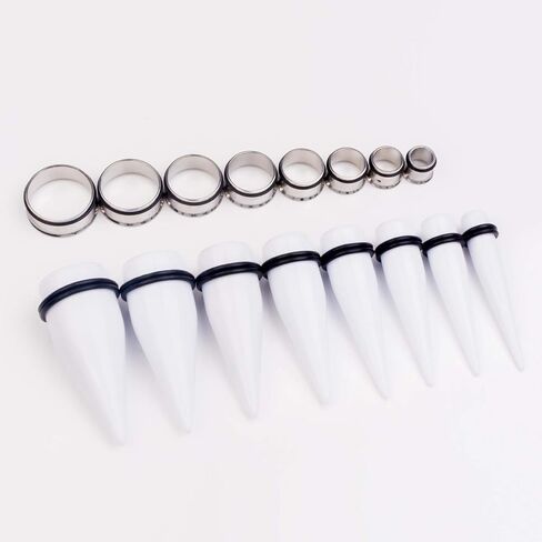 CABBE KALLO 32 PCS 00G - 24mm Ear Taper Kit Gauge Stretching Kit Stainless steel Tapers Tunnels Plugs Piercing Jewelry in Saudi Arabia